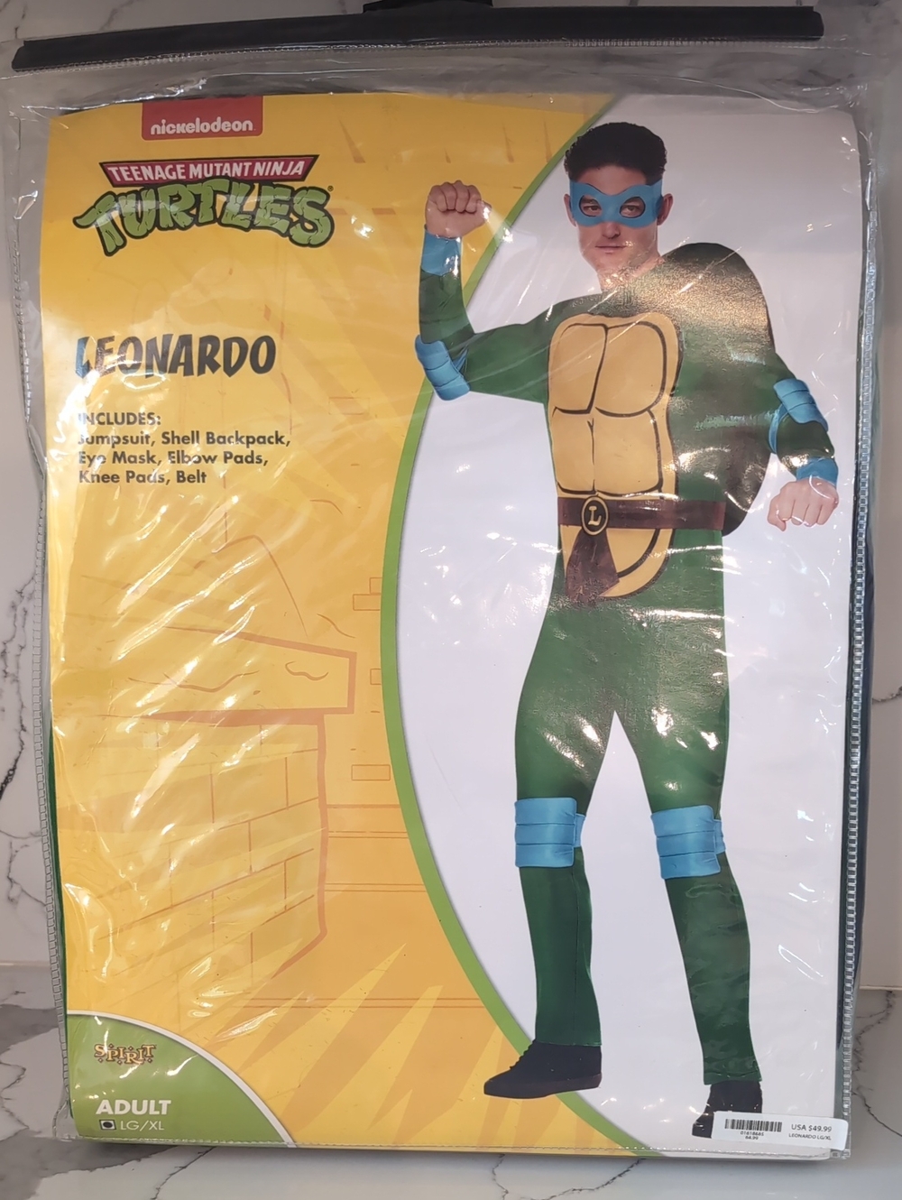 TMNT Leonardo Spirit Halloween Costume Size Adult Lg/XL NWT